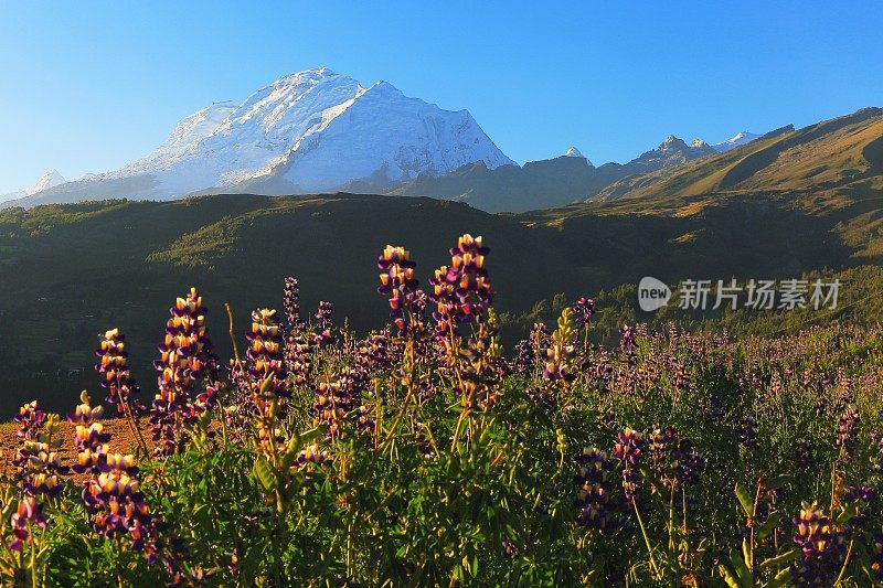 hus球山——秘鲁安第斯山脉的Cordillera布兰卡——Huaraz, Ancash，秘鲁